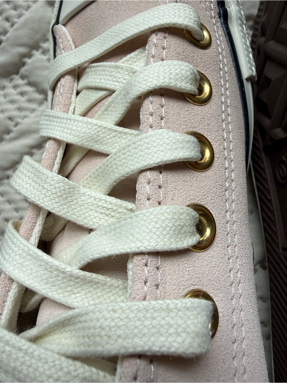 Converse Women's Low Top Canvas Sneakers - Light Pink Leather/Suede - Picture 6 of 7